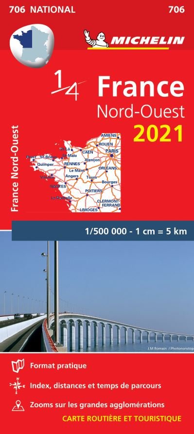Cover for Michelin · Northwestern France 2021- Michelin National Map 706: Maps (Map) (2021)