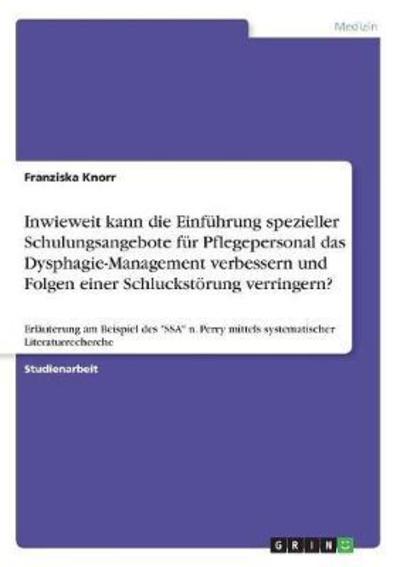 Cover for Knorr · Inwieweit kann die Einführung spe (Book)