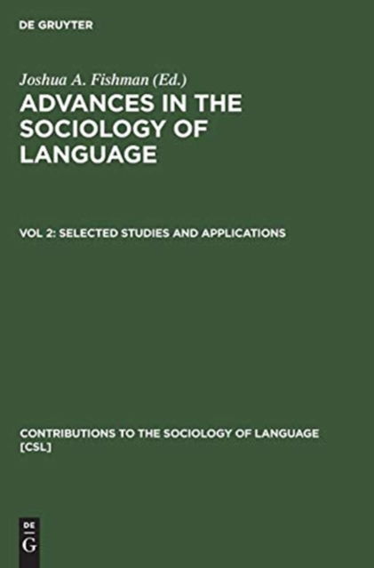 Cover for Advances in the sociology of language. (Book) (1972)