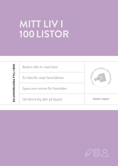 Cover for Riva Verlag · Mitt liv i 100 listor (Bound Book) (2018)