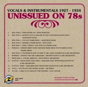 Cover for Unissued On 78s · Unissued 78s - Vocals &amp; Instrumentals (CD) (2015)