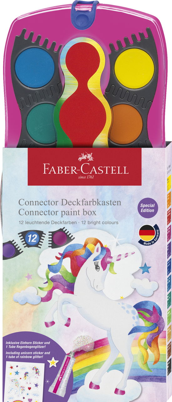 Connector Paint Box 12 Colours Unicorn (125002) - Faber-castell - Gadżety - Faber-Castell - 4005401250029 - 