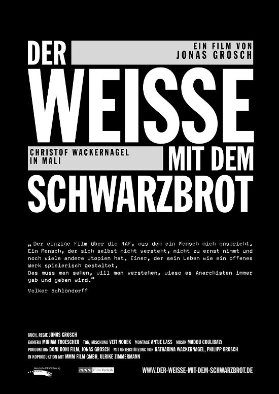 Jonas Grosch · Der Weisse Mit Dem Schwarzbrot (DVD) (2008)