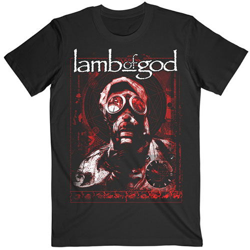 Lamb Of God Unisex T-Shirt: Gas Masks Waves - Lamb Of God - Koopwaar -  - 5056368613029 - 