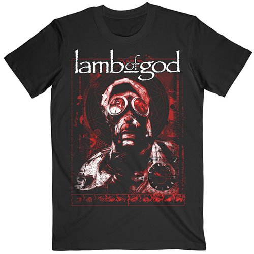 Lamb Of God Unisex T-Shirt: Gas Masks Waves - Lamb Of God - Merchandise -  - 5056368613029 - 