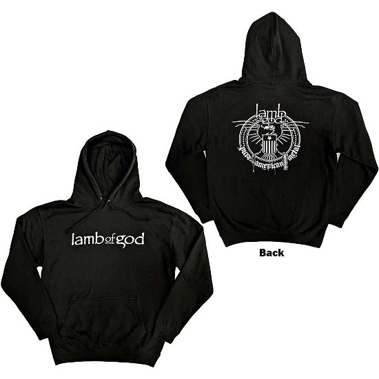 Lamb Of God Unisex Pullover Hoodie: Skeleton Eagle (Back Print) - Lamb Of God - Merchandise -  - 5056737222029 - 
