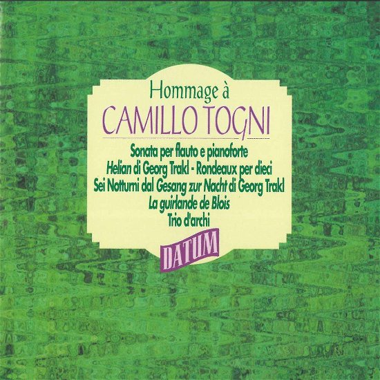 Cover for Togni / Dorow / Heider / Rosbaud / Gorli · Hommage a Camillo Togni (CD) (2017)