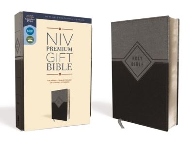 NIV, Premium Gift Bible, Leathersoft, Black / Gray, Red Letter Edition, Comfort Print - Zondervan - Książki - HarperCollins Publishers - 9780310094029 - 5 marca 2019