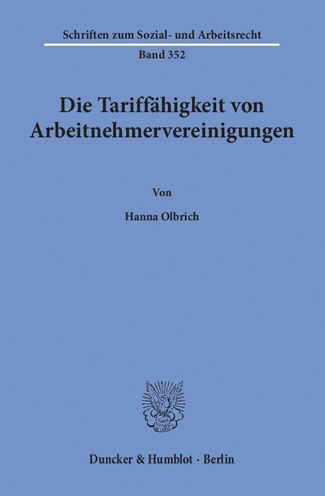 Cover for Olbrich · Die Tariffähigkeit von Arbeitne (Book) (2018)