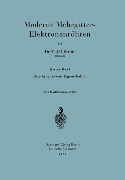 Cover for Strutt · Moderne Mehrgitter Elektronenroehren (Book) (1937)