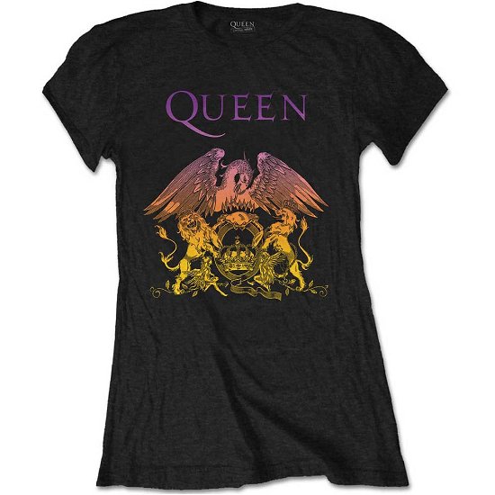 Queen Ladies T-Shirt: Gradient Crest - Queen - Merchandise -  - 5056561032030 - 