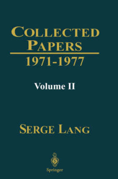 Cover for Serge Lang · Collected Papers II: 1971-1977 (Hardcover Book) [2000 edition] (2000)