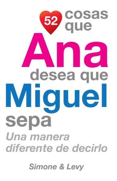 Cover for J L Leyva · 52 Cosas Que Ana Desea Que Miguel Sepa: Una Manera Diferente De Decirlo (Paperback Book) (2014)