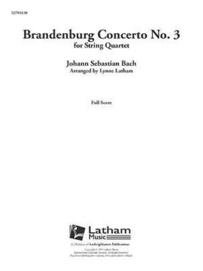 Cover for Johann Sebastian Bach · Brandenburg Concerto No. 3 for String Quartet (Paperback Book) (2020)