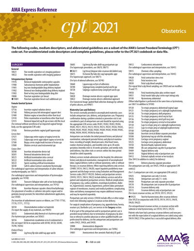 Cover for American Medical Association · CPT 2021 Express Reference Coding Card: Obstetrics (Map) (2020)