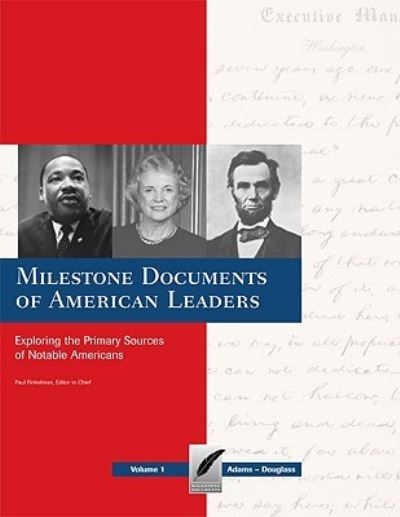 Cover for University Paul Finkelman · Milestone Documents of American Leaders-Volume 4 (Hardcover Book) (2009)