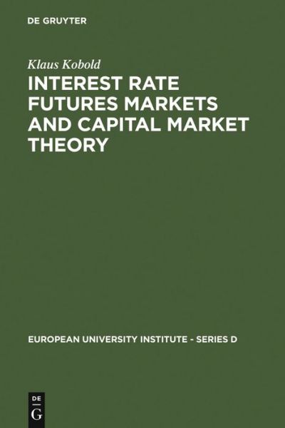 Cover for Kobold · Interest Rate Futures Markets an (Book) (1986)