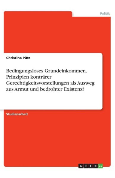 Cover for Pütz · Bedingungsloses Grundeinkommen. Pr (Book)