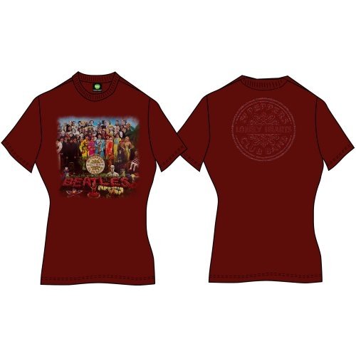 Cover for The Beatles · The Beatles Ladies T-Shirt: Vintage Sgt Pepper (Back Print) (T-shirt) [size S] [Red - Ladies edition]