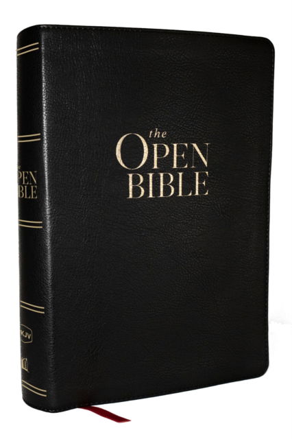 Cover for Thomas Nelson · The Open Bible: Read and Discover the Bible for Yourself (NKJV, Black Leathersoft, Red Letter, Comfort Print) (Leather Book) (2025)