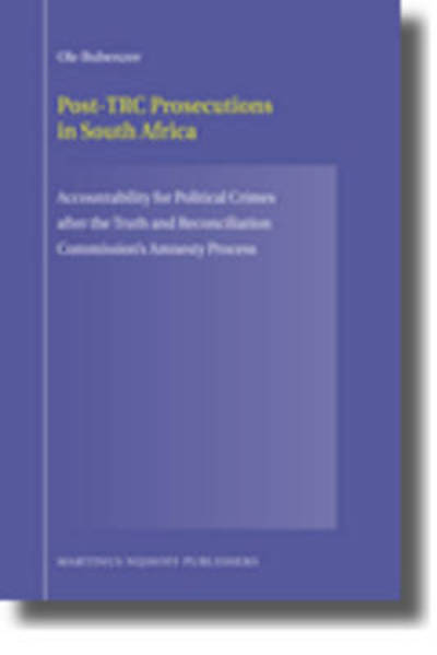 Cover for Bubenzer · Post-trc Prosecutions in South Africa (Hardcover Book) (2009)