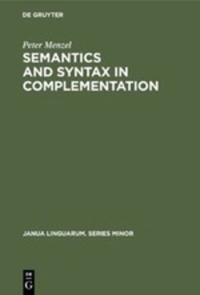 Cover for Menzel · Semantics and Syntax in Compleme (Book) (1975)