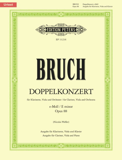 Cover for Max Bruch · Double Concerto for Clarinet (Violin), Viola &amp; Orchestra (Sheet music) (2010)