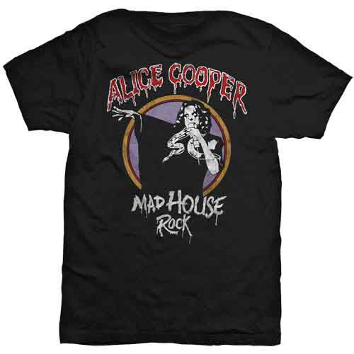 Alice Cooper Unisex T-Shirt: Mad House Rock (Black) - Alice Cooper - Merchandise - MERCHANDISE - 5055295365032 - November 26, 2018