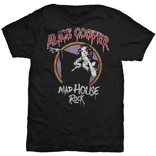 Alice Cooper Unisex T-Shirt: Mad House Rock - Alice Cooper - Fanituote - MERCHANDISE - 5055295365032 - maanantai 26. marraskuuta 2018