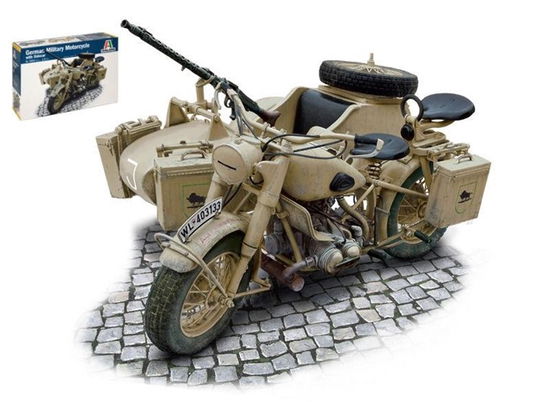 Italeri · German Milit, Motorc. With Sidecar 1:9 (Toys)