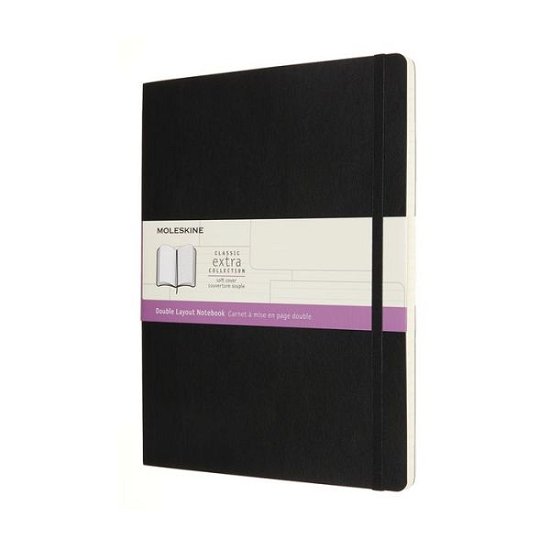 Cover for Moleskine · Moleskine Extra Large Double Layout Plain and Ruled Softcover Notebook: Black (Paperback Book) (2021)