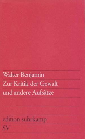 Cover for Walter Benjamin · Edit.Suhrk.0103 Benjamin.Zur Kritik (Book)