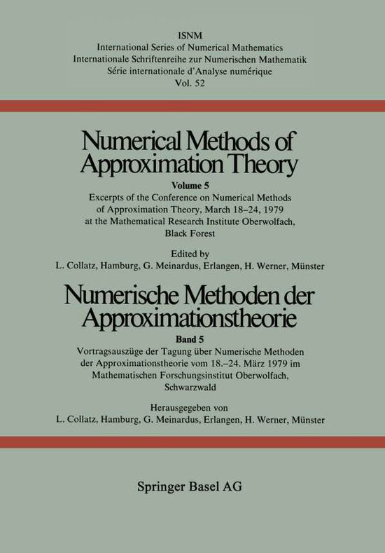 Cover for Vivian Kitty Armin Haim Jane Pad Werner · Numerical Methods of Approximation Theory: Conference : Papers (N/A) [1980 edition] (1980)