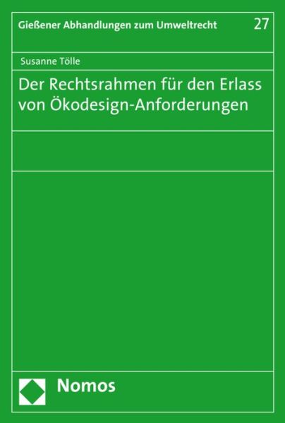 Cover for Tölle · Der Rechtsrahmen für den Erlass v (Book) (2016)