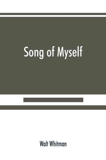 Cover for Walt Whitman · Song of myself (Paperback Bog) (2019)