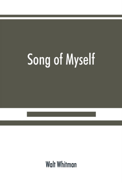 Cover for Walt Whitman · Song of myself (Paperback Book) (2019)