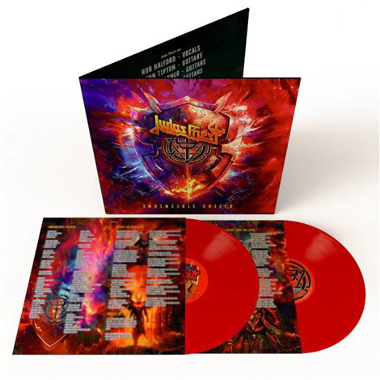 Cover for Judas Priest · 1Invincible Shield (LP) [Red Vinyl with Tiny Seam Split edition] (2024)