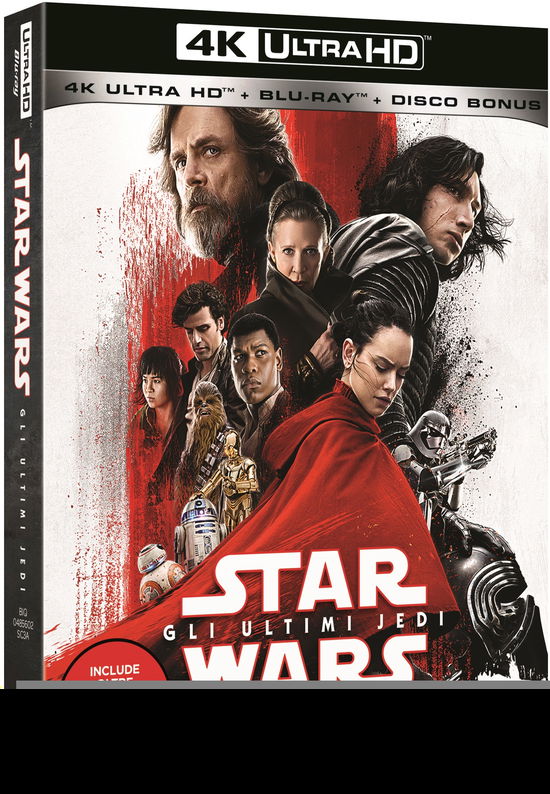 Cover for Adam Driver,carrie Fisher,mark Hamill,lupita Nyong'o,daisy Ridley · Star Wars Viii - Gli Ultimi Jedi (4K+Br+Disco Bonus) (4K Ultra HD/BD) (2018)