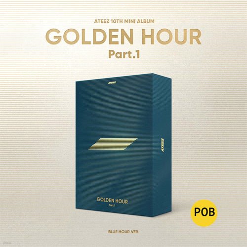 Cover for ATEEZ · Golden Hour pt.1 (CD/Merch) [Korean Photobook + Pre-order Photocard edition] [Blue Hour Version] (2024)