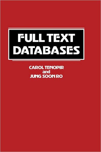 Cover for Jung Soon Ro · Full Text Databases (Hardcover Book) (1990)