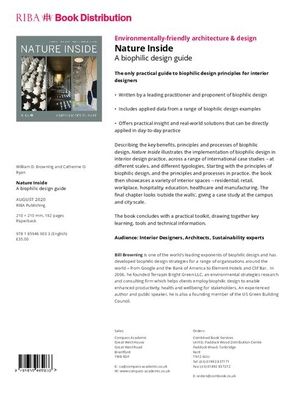 Nature Inside: A biophilic design guide - William D. Browning - Books - RIBA Publishing - 9781859469033 - September 1, 2020