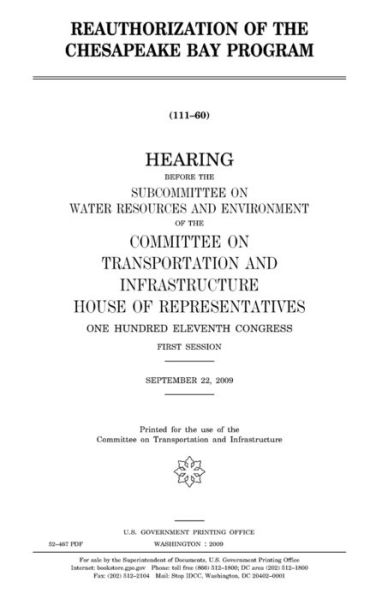 Cover for United States House of Representatives · Reauthorization of the Chesapeake Bay Program (Paperback Book) (2018)