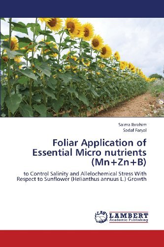 Cover for Sadaf Faryal · Foliar Application of Essential Micro Nutrients (Mn+zn+b): to Control Salinity and Allelochemical Stress with Respect to Sunflower (Helianthus Annuus L.) Growth (Paperback Bog) (2013)