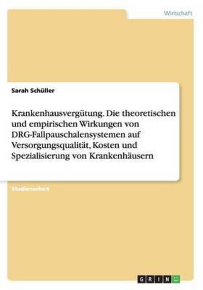 Cover for Schüller · Krankenhausvergütung. Die theo (Book) (2015)