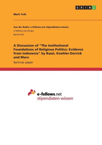 A Discussion of "The Institutional - Toth - Libros -  - 9783668975033 - 