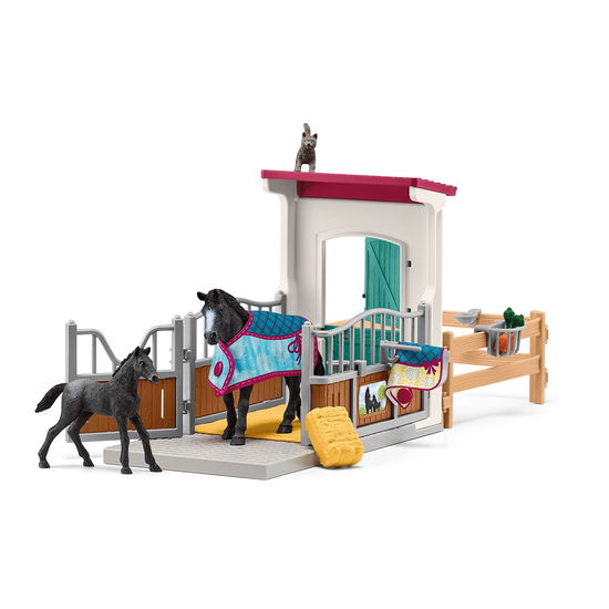 Schleich Horse Club Paardenbox Met Merrie en Veulen - 42611 - Schleich - Merchandise - Schleich - 4059433654034 - 