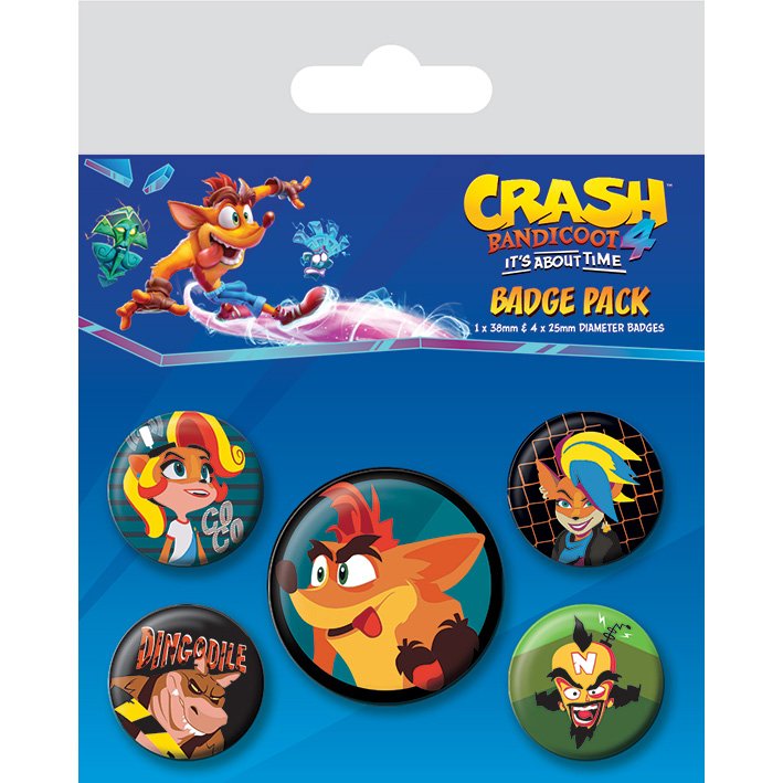 Pyramid International Crash Bandicoot Pin Badges 5-Pack Pop out Chiodini Spille 