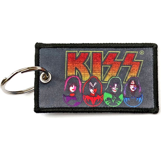 KISS Keychain: Faces & Icons (Double Sided Patch) - Kiss - Merchandise -  - 5056368604034 - 