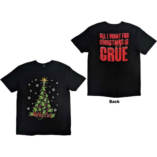 Cover for Mötley Crüe · Motley Crue Unisex T-Shirt: Xmas Crue (Black) (Back Print) (T-shirt) [size S] (2023)