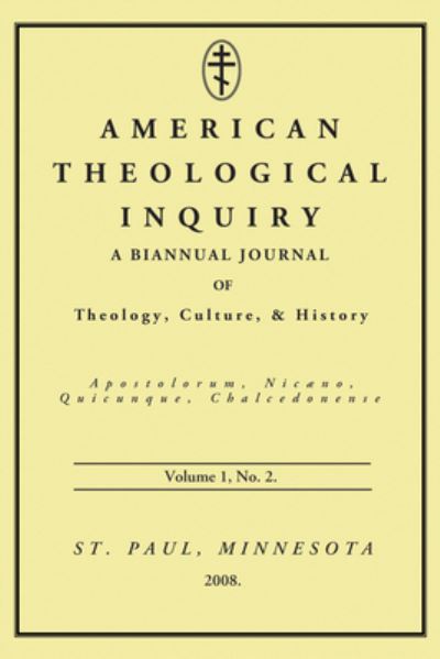 Cover for Gannon Murphy · American Theological Inquiry, Volume One, Issue Two (Hardcover Book) (2008)